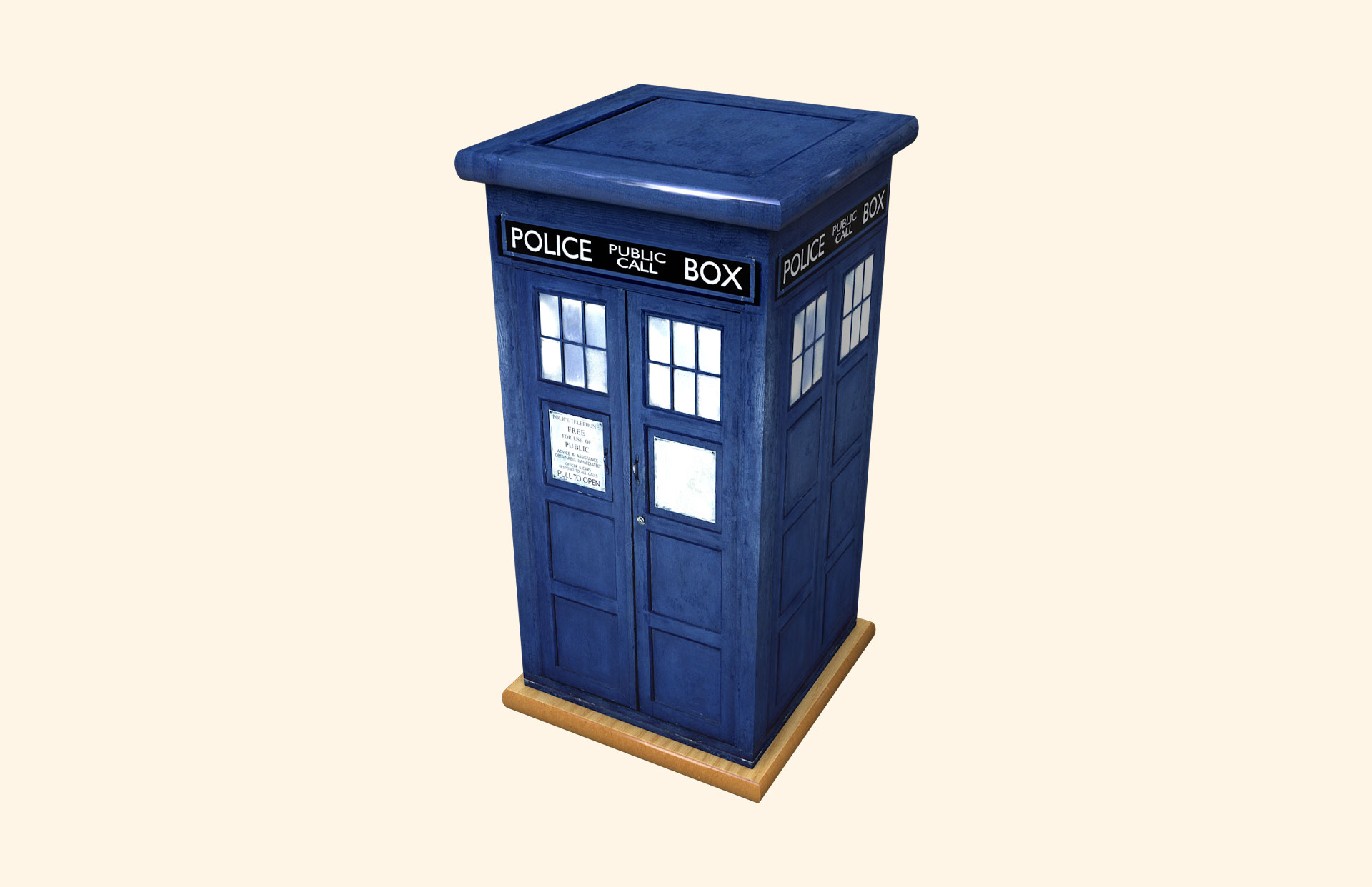 Police Box tall adult ashes casket